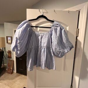 ~Things Between~ Blue Striped Women's Top